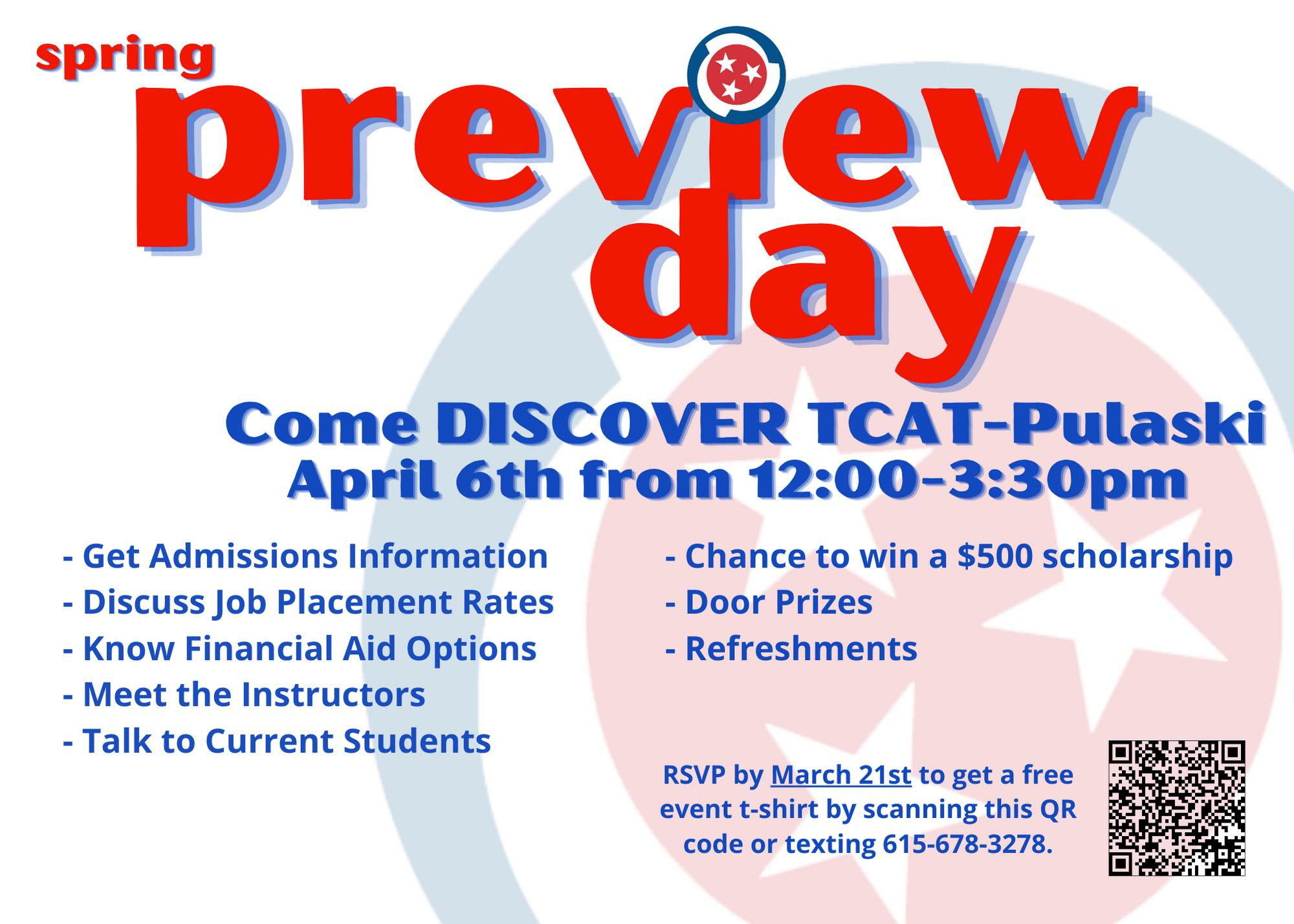 Spring Preview Day/Discover TCAT Pulaski | TCAT Pulaski